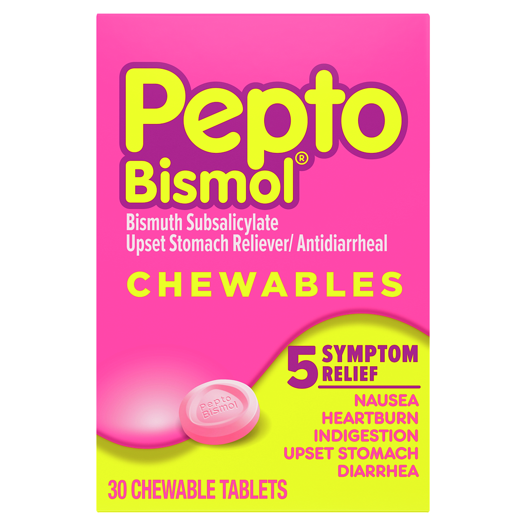 Pepto Bismol Chewable Tablets 30 Count, 24/CS Count