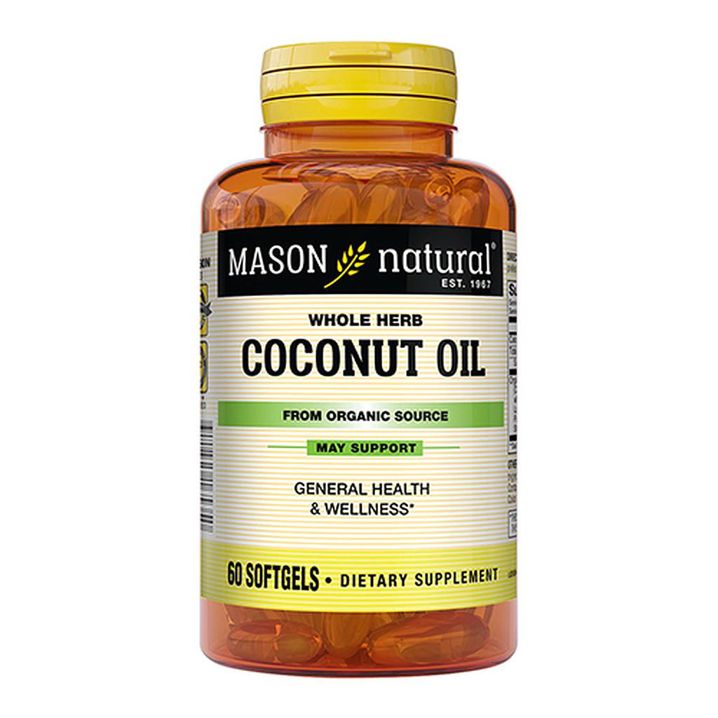 Mason Natural Coconut Oil Softgels 1000mg 60ct 72/CS